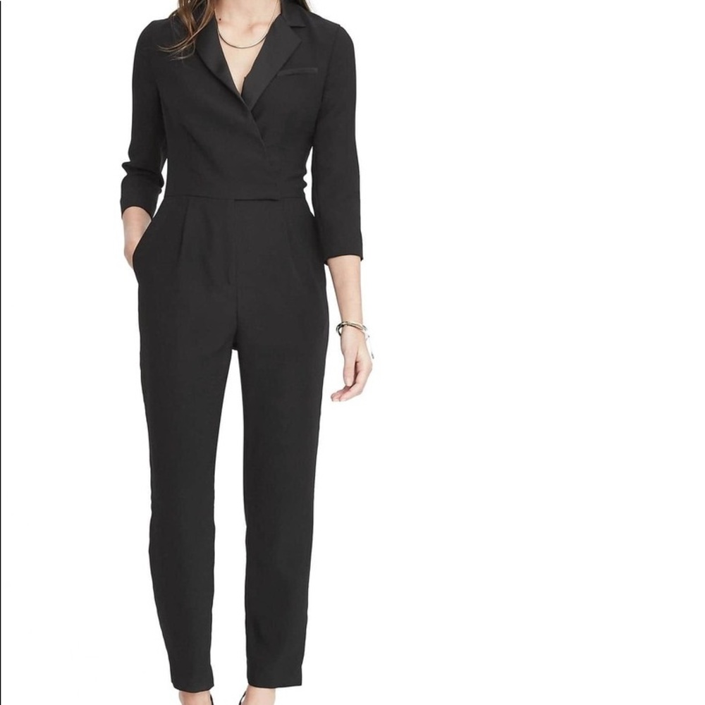 Banana Republic Black Tuxedo Jumpsuit